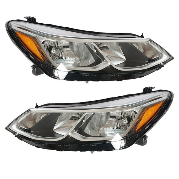 munirater Chrome Housing Halogen Headlight Assembly without LED D.R.L Replacement for 2016 2017 2018 2019 Chevy Cruze Model
