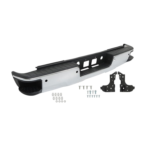 munirater Chrome Rear Bumper Assembly For 2014-2018 Chevy Silverado Sierra 1500 w/Park
