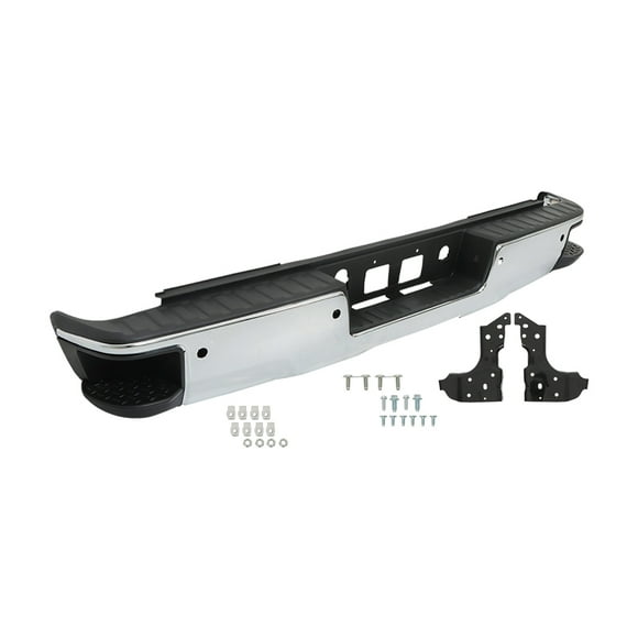 munirater Chrome Rear Bumper Assembly For 2014-2018 Chevy Silverado Sierra 1500 w/Park