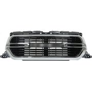 munirater Chrome and Black Front Bumper Hood Grille Upper Electroplated Frame Mesh Style with Base Replacement for 2019-2022 Ram 1500