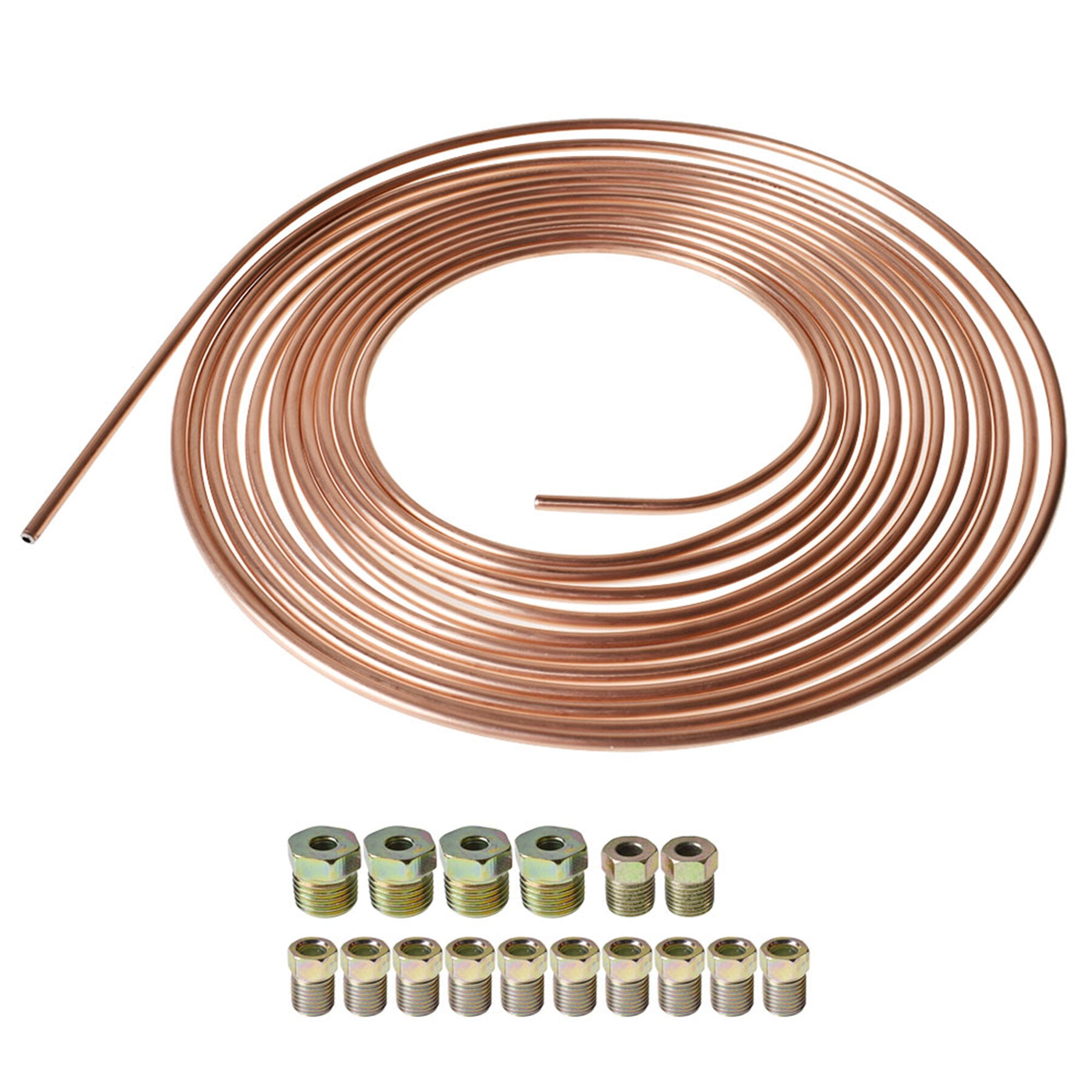 munirater Copper Nickel Brake Line Tubing Kit 3/16 OD 25 Foot Coil Roll all Size Fittings