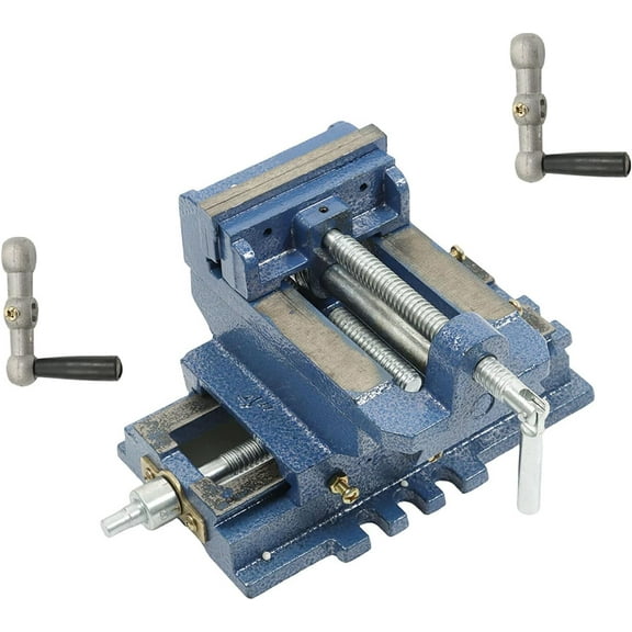 munirater Cross Slide Drill Press Vise Metal Milling 2 Way X-Y Heavy Duty Clamp Machine Blue 4-Inch