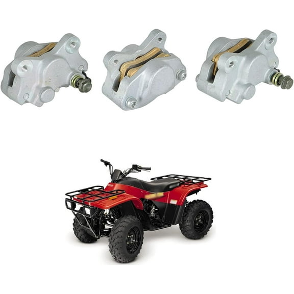 munirater Front & Rear Brake Calipers with Pads Replacement for ATV 250 300 375 400 454 500 0402-011 0402-010