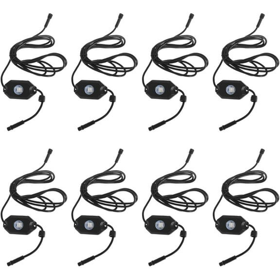 munirater Off Road Music Wireless Bluetooth Control 8x Pod RGB LED Rock Lights