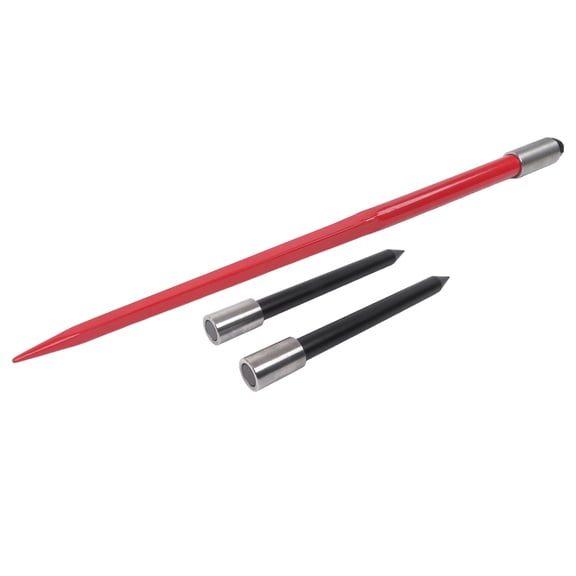 munirater Hay Bale Spear 49 Inch 3000lbs Capacity with 2 Stabilizer Spears Replacement for Buckets Tractors Loaders