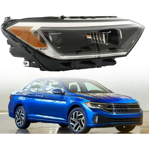 munirater Headlight Assembly Replacement for 2019-2023 Comfortline/Execline/GLI/Highline/R-Line/Trendline/SE/S/SEL Sedan 4-Door Right Headlamp Passenger Side