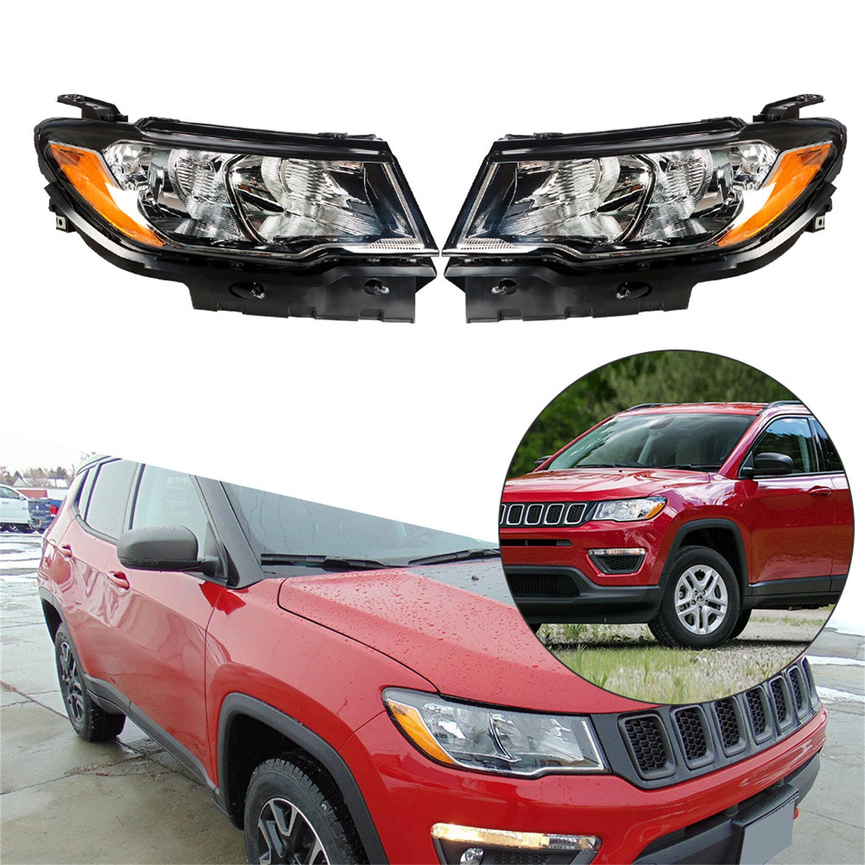 munirater Headlight Assembly Replacement for 20172021 Jeep Compass