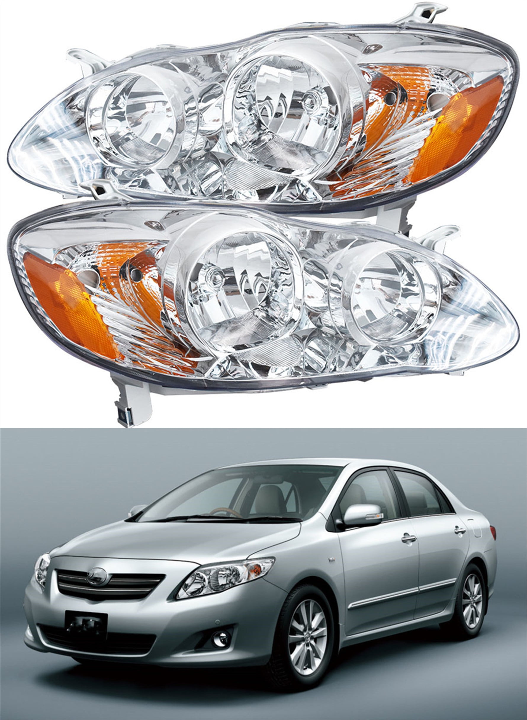 munirater Headlights Headlamp Left+Right For 2003-2008 Toyota Corolla ...