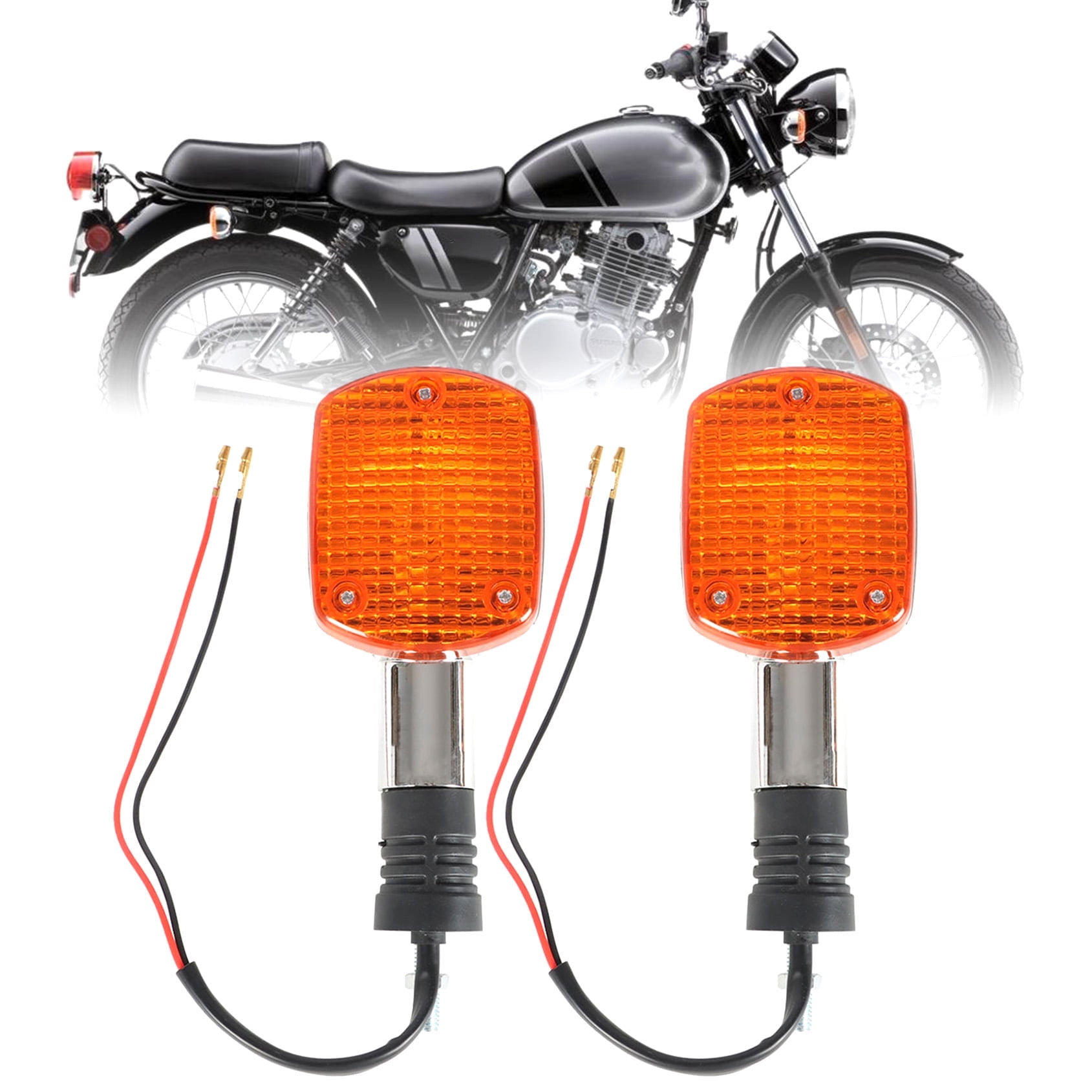 2-Piece Chrome Bullet Turn Signal Lights For 2002 Honda Shadow VLX 600 VT600CD Deluxe