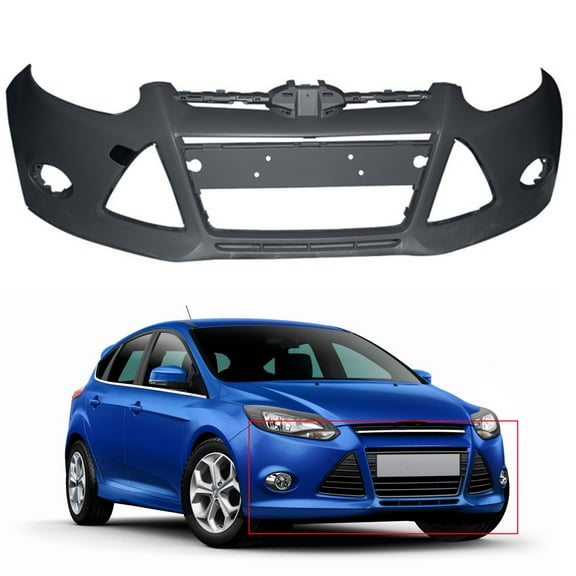 munirater Primered, Front Bumper Cover Fascia Replacement for 2012-2014 Ford Focus Sedan / Hatch,191275050002 BM5Z17D957CAPTM