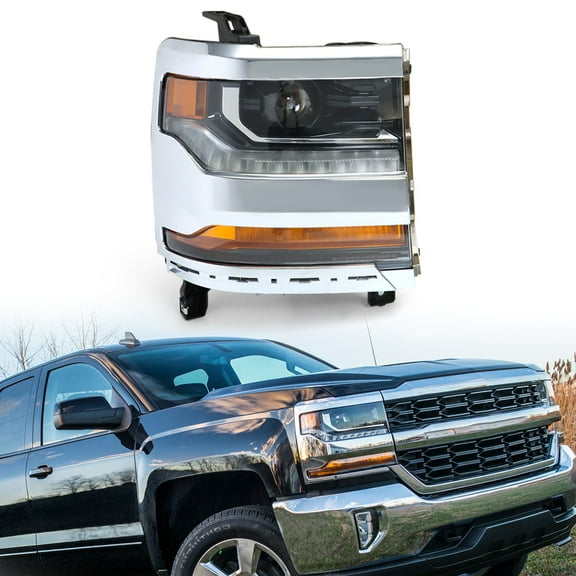munirater Replacement for 2016 2017 2018 Chevrolet Silverado 1500 LD Headlight LED DRL HID Bulbs Right Passenger Side Headlamp GM2503445
