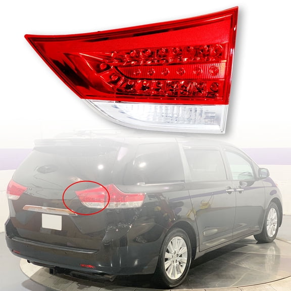 munirater Right Side Inner Tail Light Assembly Replacement for Toyota Sienna LE / XLE 2011-2014 Passenger Side Rear Tail Light Lamp