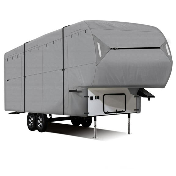 munirater Windproof 5th Wheel RV Cover Motorhome RV Outdoor Camper Cover Fits 29-33 Foot Non-Woven Fabric with Accessories