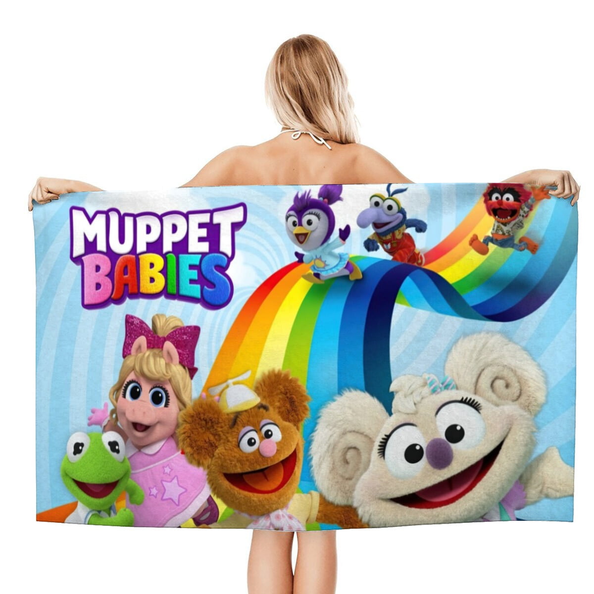 muppet babies Gifts Beach Towel for Women Girl Birthday Inspired Fan Bath Outdoor Music Lover