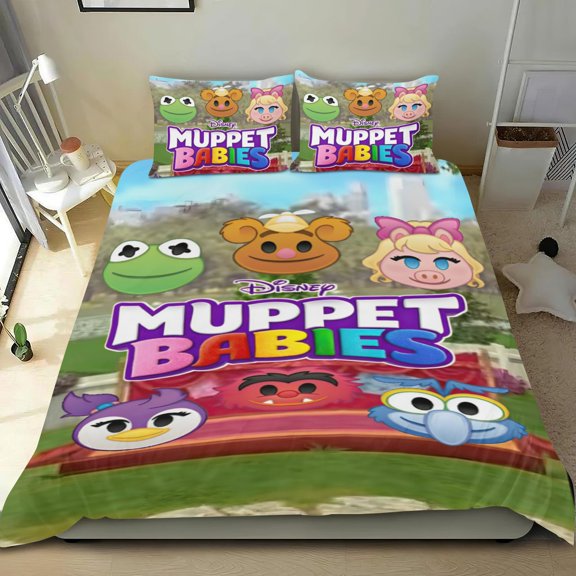 muppet babies Themed Bed Sheet Set Three Piece Set 53x79 In ches Comfortable And Skin Friendly Unique Design Creating A Star Gifts For Family Friends fans