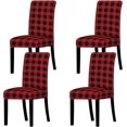 thumbnail image 1 of muroi Buffalo Check Chair Covers Red Black Plaid Dining Chair Slipcovers Protector Removable Stretch Elastic Seat Covers for Party Kitchen Home Hotel Office Restaurant Decoration, 4Pcs, 1 of 7