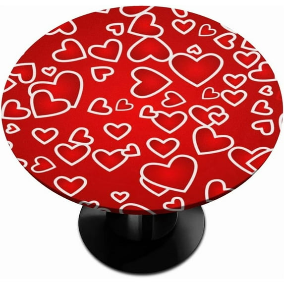 muroi Cherries Fruits Decor Round Elastic Tablecloth Outdoor Table Cloth Fitted Tables Cover for Picnic Patio Dining Party Indoor 45" - 56"