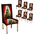thumbnail image 1 of muroi Christmas Chair Covers for Dining Room Set of 6 Spandex Stretch Dining Room Chair Cover Removable Washable Kitchen Parsons Chair Covers Seat Slipcovers, 1 of 6