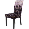 thumbnail image 1 of muroi Dining Room Chair Covers Set of 6, Stretch Parsons Chair Slipcovers Universal Removable Washable Chair Seat Covers Protector for Dining Room, Kitchen, Hotel and Party, Purple Cubes, 1 of 7