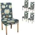 thumbnail image 1 of muroi Fall Chair Covers for Dining Room Set of 4 Watercolor Pumpkin Pattern Spandex Stretch Dining Room Chair Cover Removable Washable Kitchen, 1 of 6