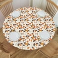thumbnail image 1 of muroi Fall Round Tablecloth Dark Brown Orange Leaf Floral Thanksgiving Table Cover with Elastic Edge Autumn Washable Fitted Table Cloth for Kitchen Patry Outdoor Decor Fits 45"-50", Medium, 1 of 6