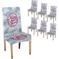 thumbnail image 1 of muroi Happy New Year Snowflake Art Dining Chair Slipcovers Set of 6,Removable Washable Parson Chair Covers for Dining Room,Living Room,Kitchen Christmas Decorations, 1 of 6