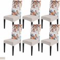 thumbnail image 1 of muroi Orange Blue Fall Dining Room Chair Covers Set of 6, Stretch Kitchen Chair Cover Protector, Thanksgiving Maple Leaf Botanical Chairslipcovers Removable Seat Cover for Party Banquet, 1 of 7