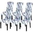 thumbnail image 1 of muroi Printed Dining Room Chair Covers Set of 6, Stretch Kitchen Chair Covers Washable Parsons Chair Slipcover Removable Dining Chair Protectors for Hotel,Ceremony(Blue/White), 1 of 6