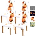 thumbnail image 1 of muroi Pumpkin Chair Covers for Dining Room Kitchen Set of 4 – Autumn Thanksgiving Washable Stretch Slipcovers for Dining Chairs, 1 of 7