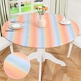 thumbnail image 1 of muroi Round Fitted Tablecloth with Elastic Edge, 100% Waterproof Oil Proof Plastic Table Cover, Vinyl Flannel Backed Tablecloth Fits 36"-44" Round Tables for Dinner, Outdoor, Picnic, Lemon, 1 of 6