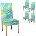 thumbnail image 1 of muroi Spring Dahlia Chair Cover Flowers Pattern Blue Green Washable Stretch Removable Chair Covers Set of 4 for Kitchen Dining Room Hotel, 1 of 6
