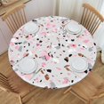 thumbnail image 1 of muroi Watercolor Cherry with Twig Round Fitted Tablecloth with Elastic Protector Table Kitchen Dinner Waterproof Oil-Proof Table Covers Fits 40"-44", Small, 1 of 6
