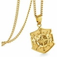 thumbnail image 1 of murtoo Men & Women Gold Silver Compass Pendant Necklace Stainless Steel Jewelry Vintage Style Charm Chain 24 inch Gift for Adults, 1 of 9