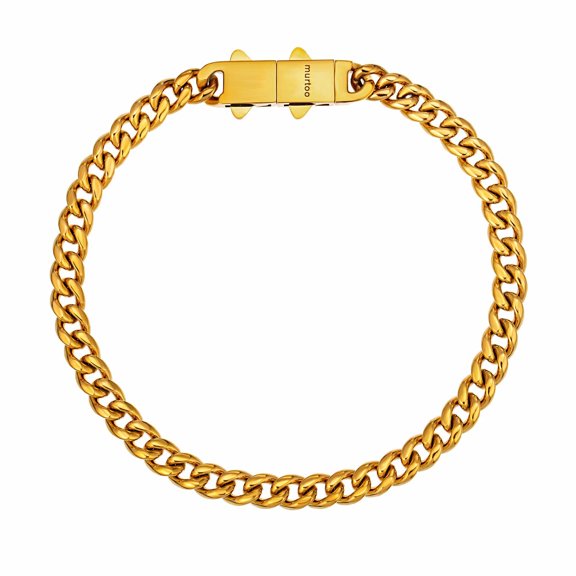 murtoo stainless steel cuban link bracelet men 6mm adjustable box clasp polished