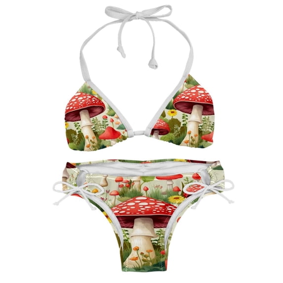 mushroom Detachable Sponge Adjustable Strap Bikini Set Two-Pack Swim Suits for WomenToolStrip with applicable scenes