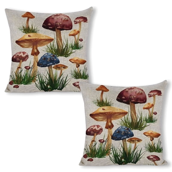 mushrooms grasslinen throw pillowcase decoration pillowcase gifting preferred 24x24 inch cushion cover 2 sets sofa pillowcase sofa bedroom living room car