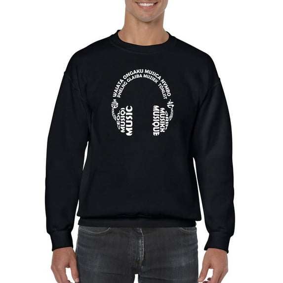 "music" In Different Languages Sweatshirt Men -GoatDeals Designs, Male XX-Large