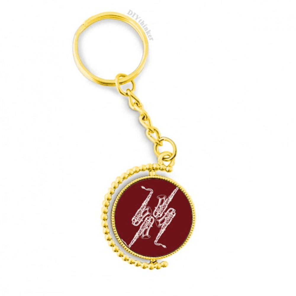 music classical instrument saxophone metal connector key chain ring accessory en keyholder