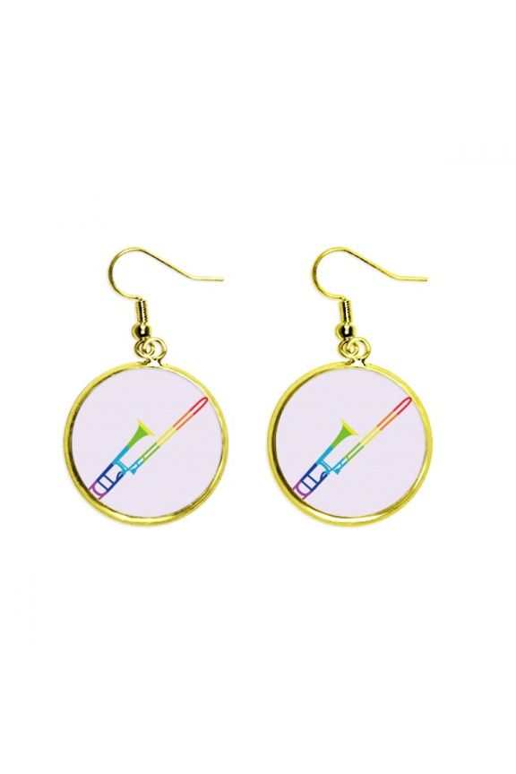 music classical instrument tromb rainbow earring dangle en drop earring jewelry woman