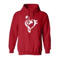 thumbnail image 1 of music note heart Adult Hooded Sweatshirt, 1 of 3