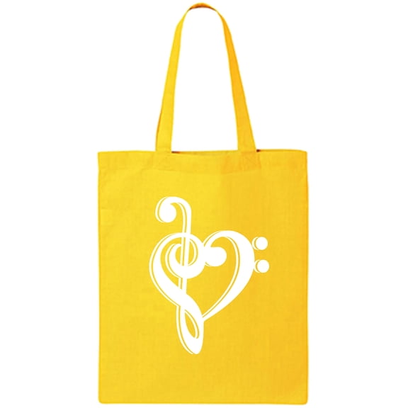 music note heart Cotton Canvas Tote Bag