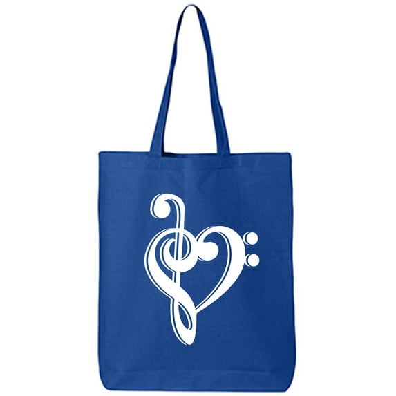 music note heart Cotton Canvas Tote Bag