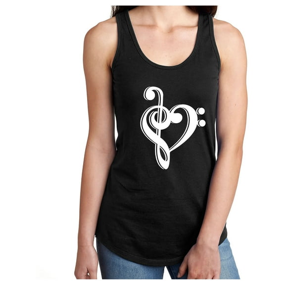 music note heart Racerback Tank