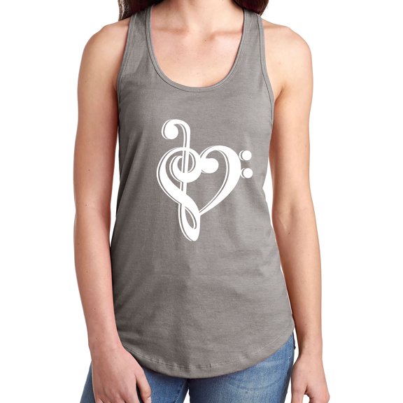 music note heart Racerback Tank