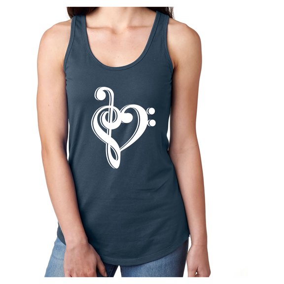music note heart Racerback Tank