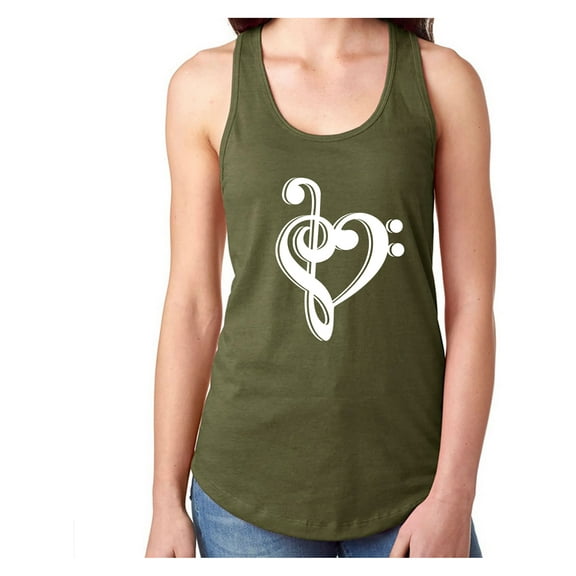 music note heart Racerback Tank
