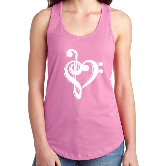 music note heart Racerback Tank