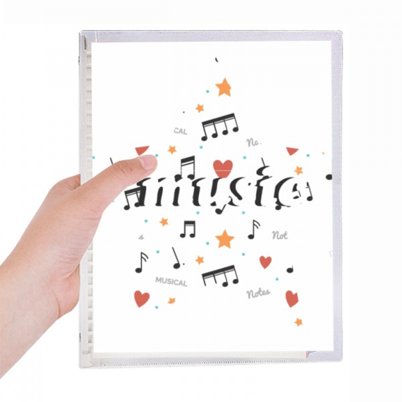 music notes with stars hearts notebook loose diary refillable journal statiry