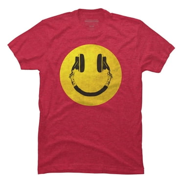 music smile Mens Red Heather Graphic Tee - Design By Humans  2XL