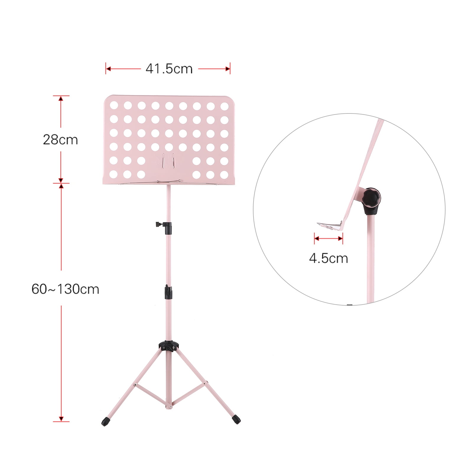 music stands Pink Portable Metal Music Stand Adjustable Detachable for Piano Violin Guitar Sheet Music